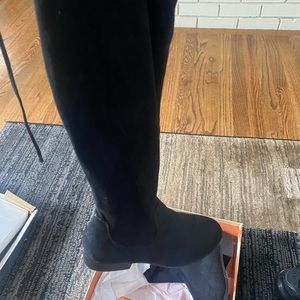 Black thigh boots